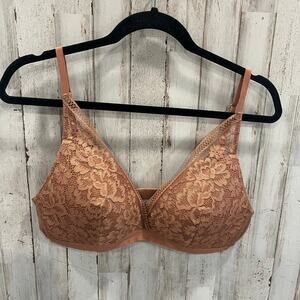 Knix Lace Deep V Bralette Take The Plunge Copper Womens Size XL Wireless
